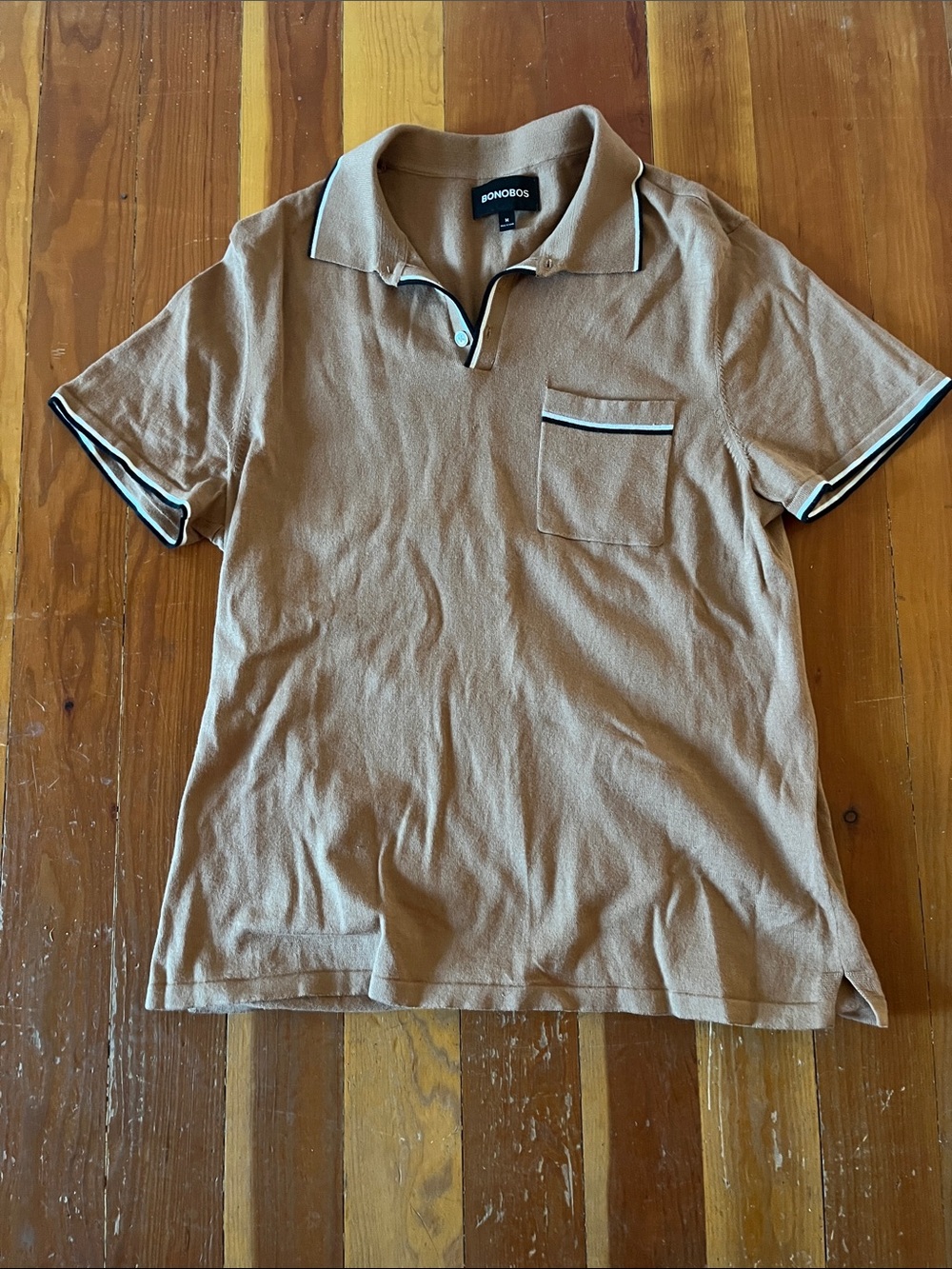 Bonobos Brown Polo with Contrast Trim